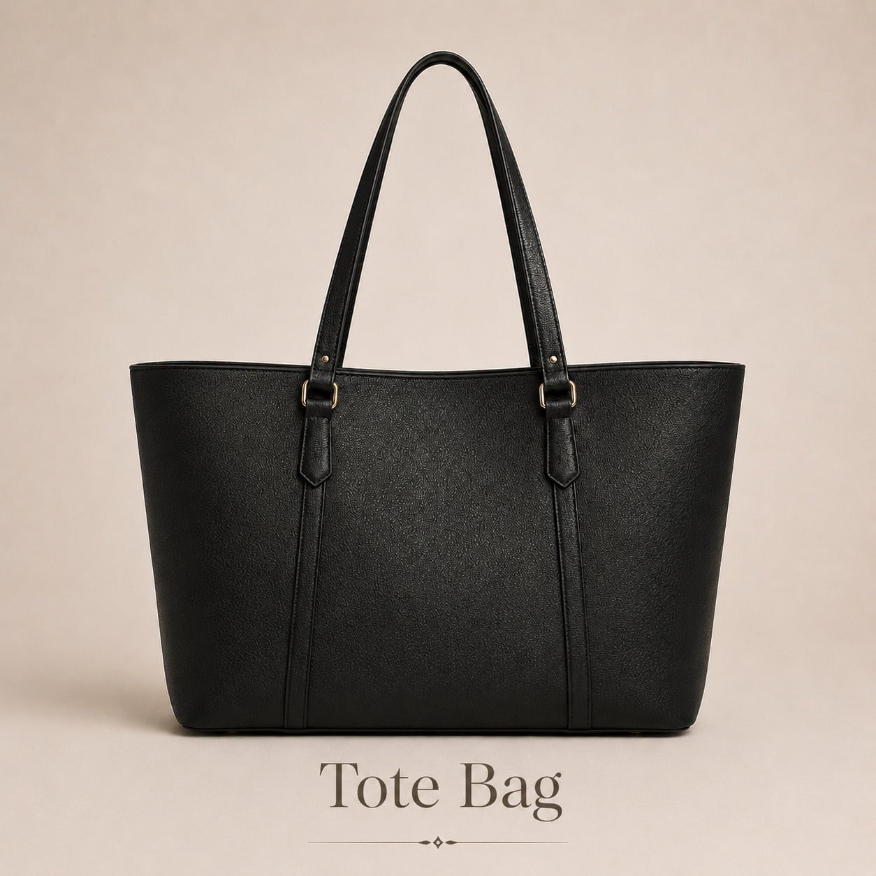 Women's Black Leather Tote Bag | Spacious Office & Everyday Shoulder Bag – GREATIA