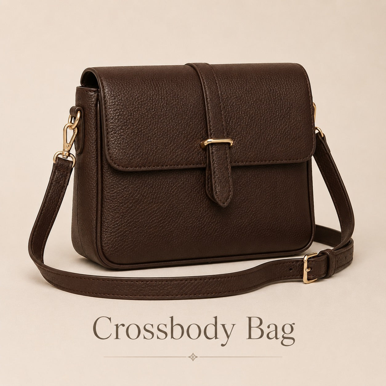 Women's Brown Crossbody Bag | Classic Adjustable Shoulder Purse – GREATIA
